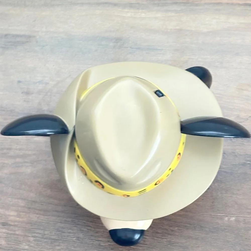 Disney  on Ice MICKEY MOUSE Safari Hat Souvenir Plastic Mug Cups Handle Flip Lid